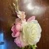 White pink floral brooch - Image 2