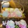White pink floral brooch